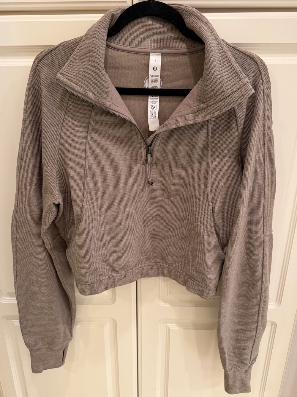 lululemon athletica Cropped Quarter-Zip Pullover - Taupe
